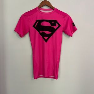Women’s Under Armour Superman Pink Workout Shirt